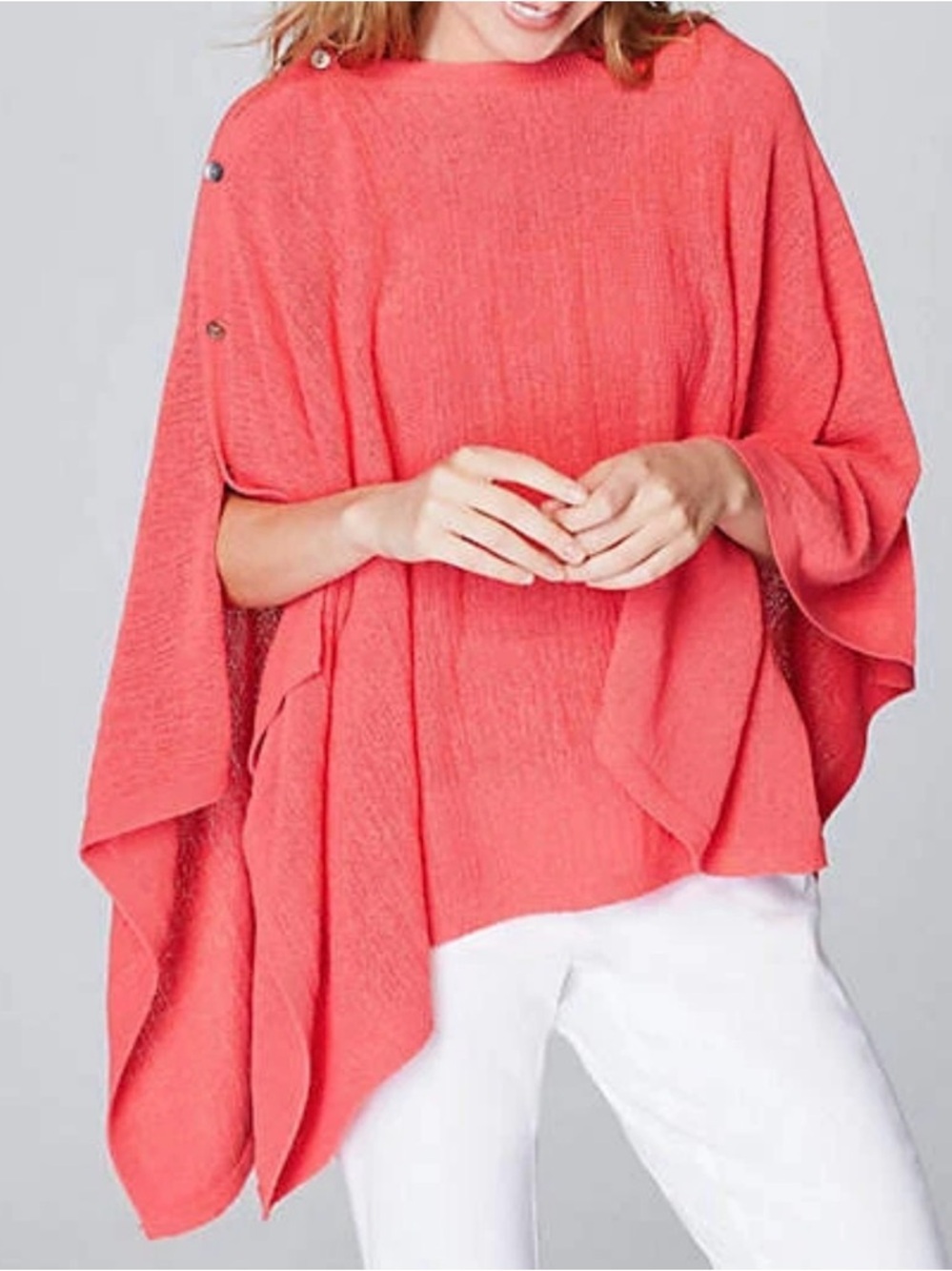 J.Jill ~ ONE SIZE ~ Gia Two-Way Poncho ~ Light Papaya  ~